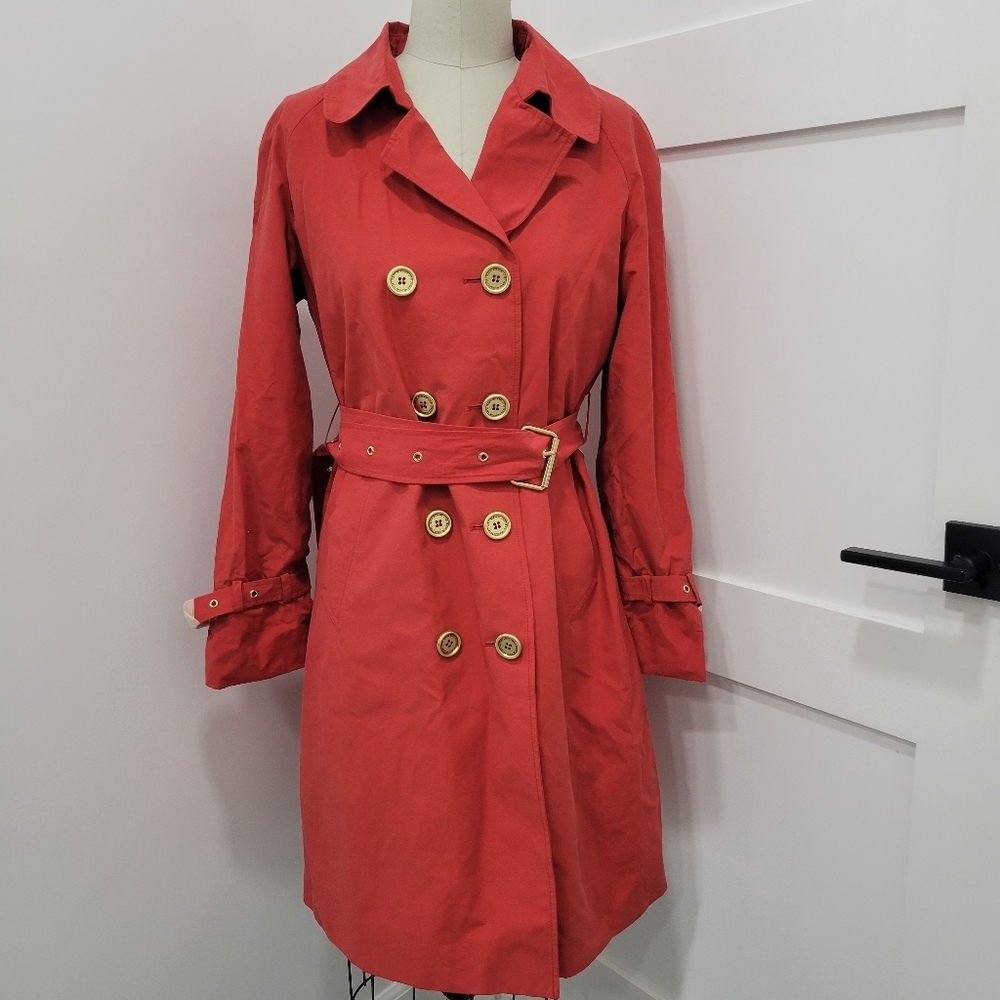 NWOT Isaac Mizrahi Live Red Rain Coat Size XS